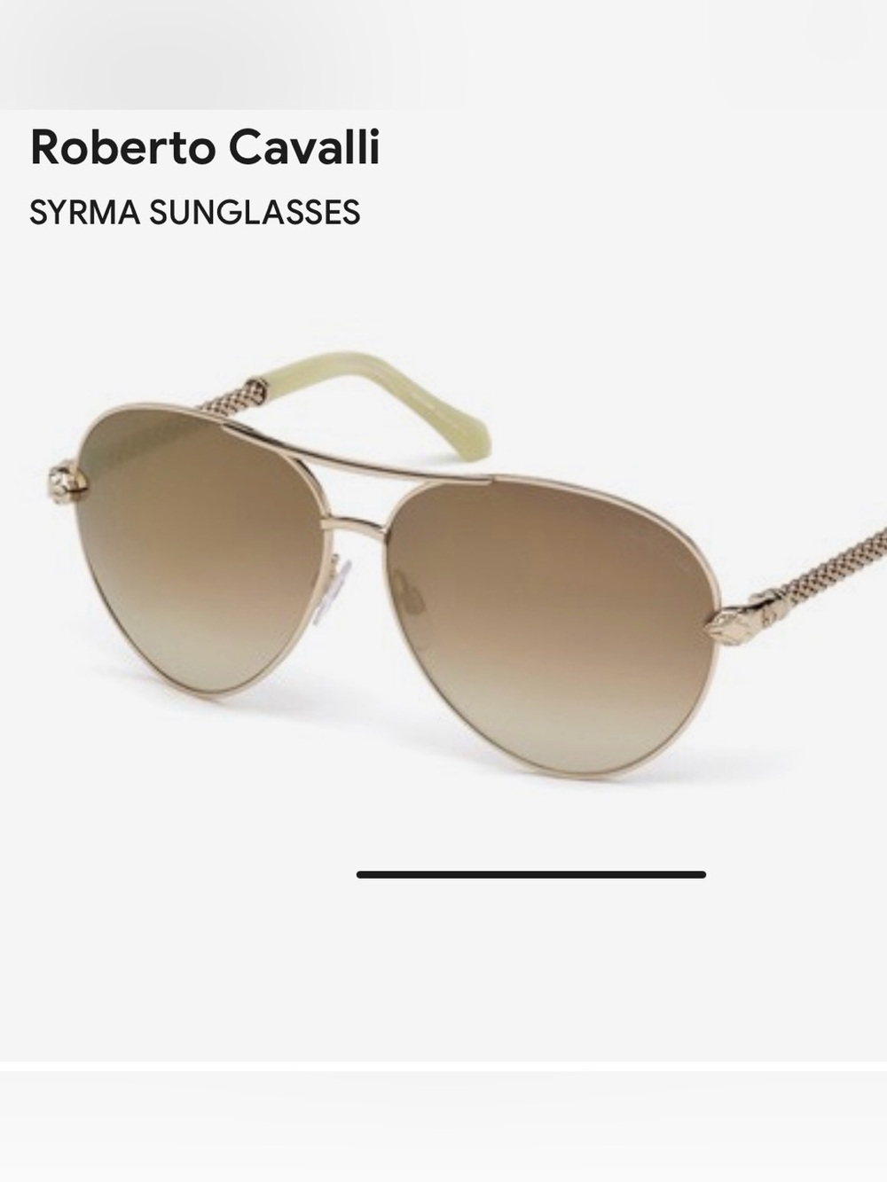 Roberto Cavalli Syrma Oversized Aviator Sunglasses with Snake Detail
